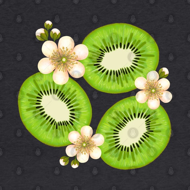 Kiwi Slices Floral by Kraina